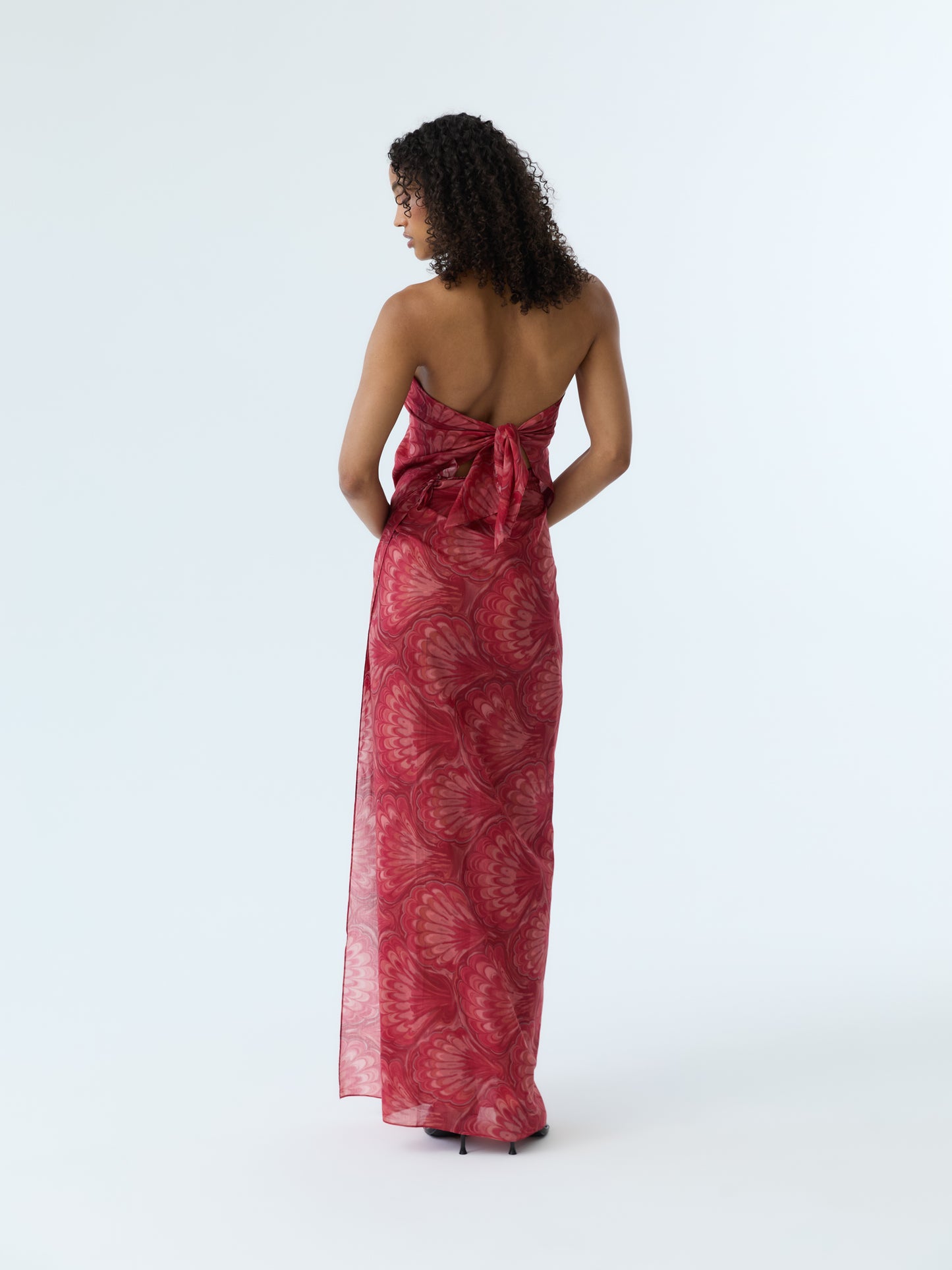 Red Marbleized Shell Pareo Set