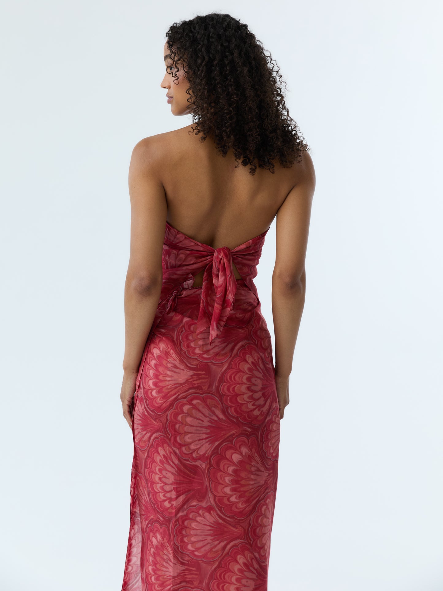 Red Marbleized Shell Pareo Set