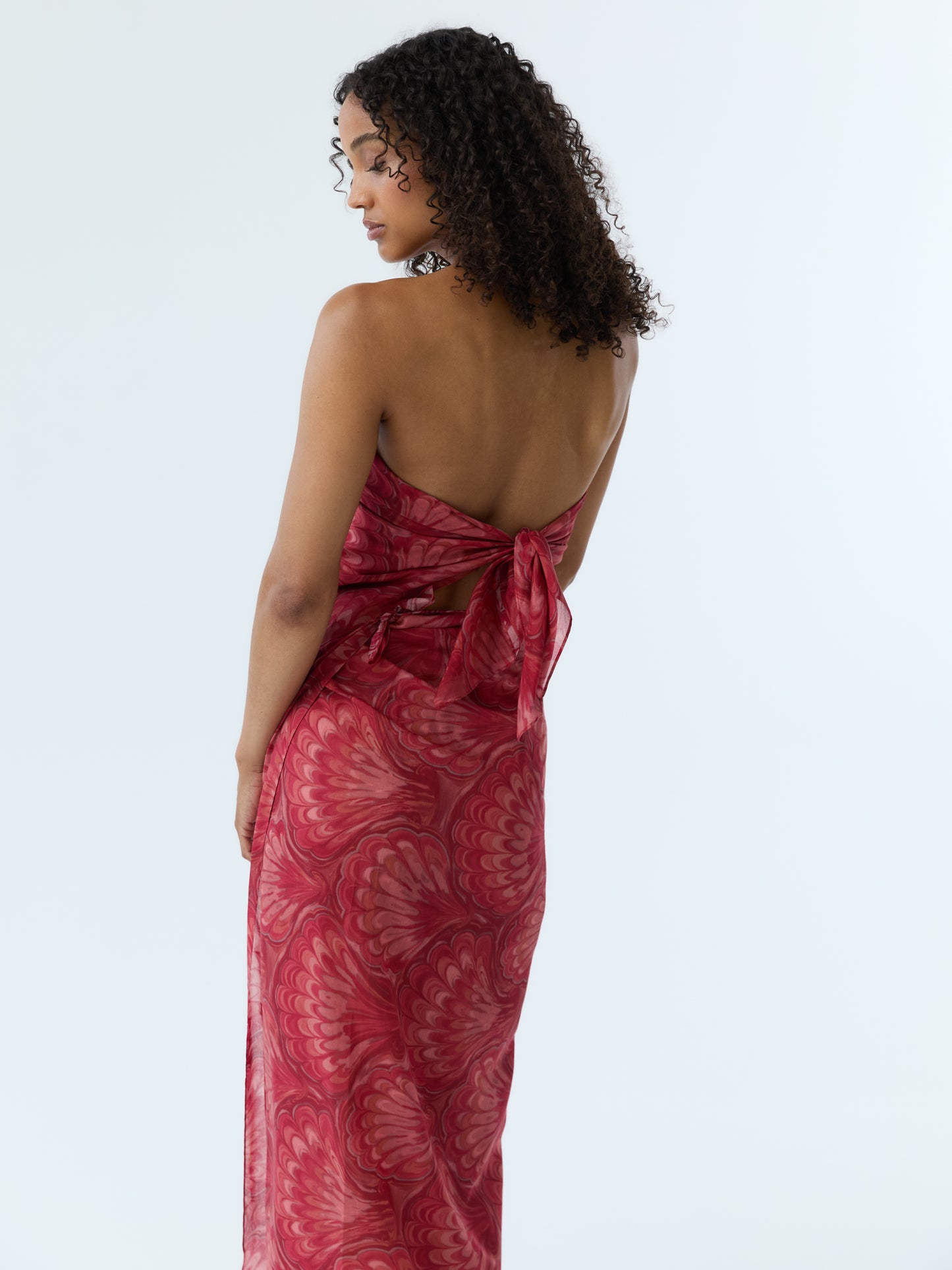 Red Marbleized Shell Pareo Set