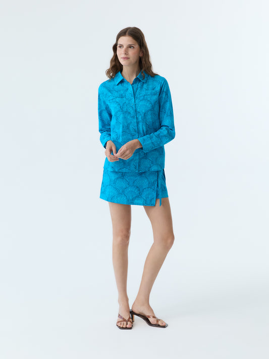 Colin Marbleized Shell Button Down Shirt