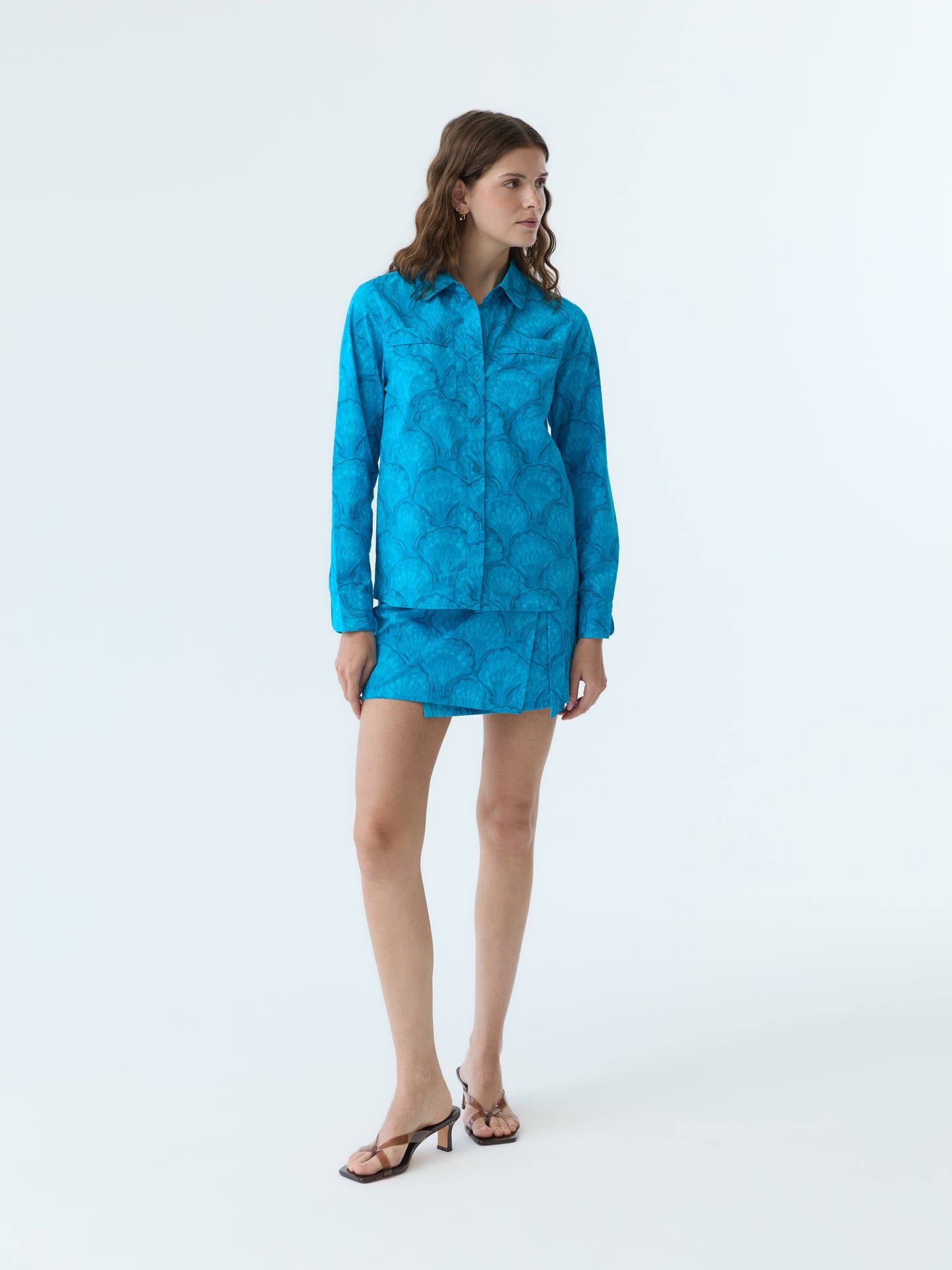 Colin Marbleized Shell Button Down Shirt