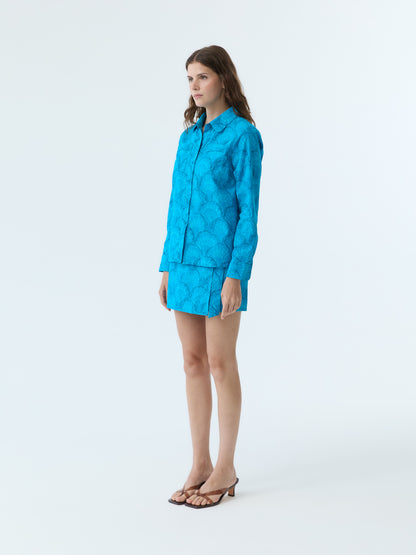 Colin Marbleized Shell Button Down Shirt