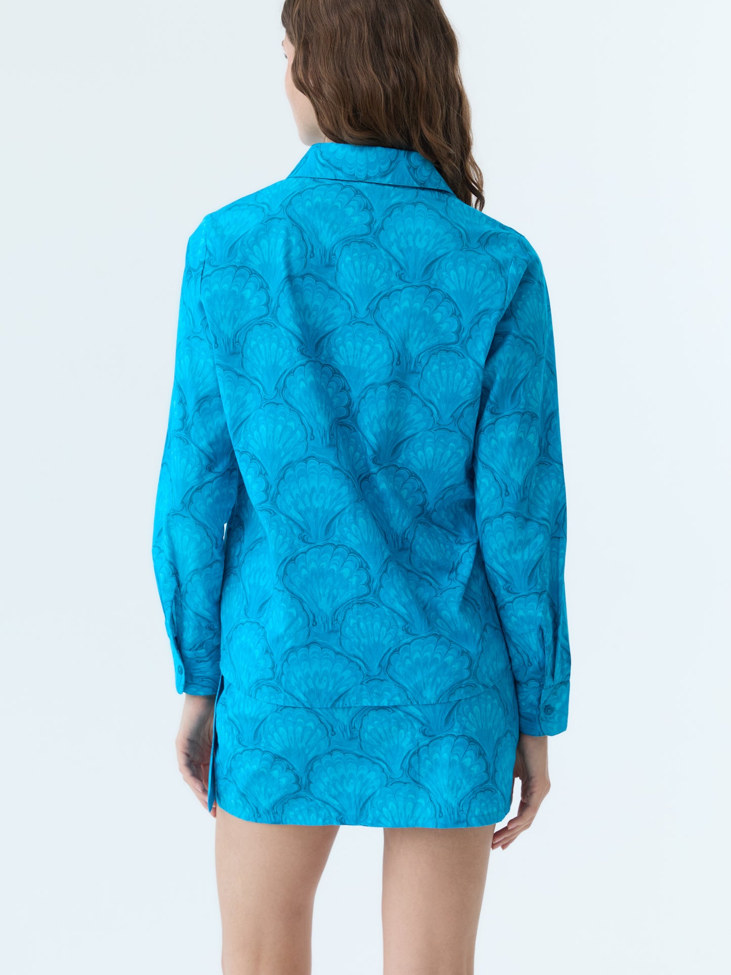 Colin Marbleized Shell Button Down Shirt