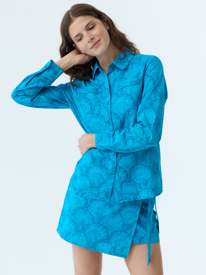 Colin Marbleized Shell Button Down Shirt