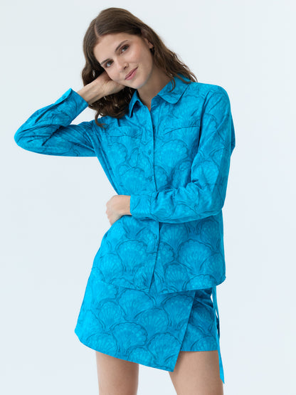 Colin Marbleized Shell Button Down Shirt