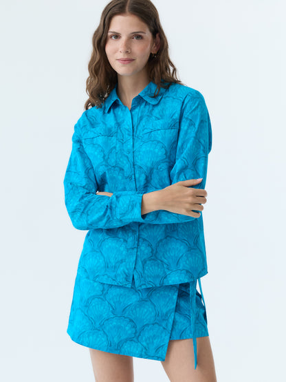 Colin Marbleized Shell Button Down Shirt