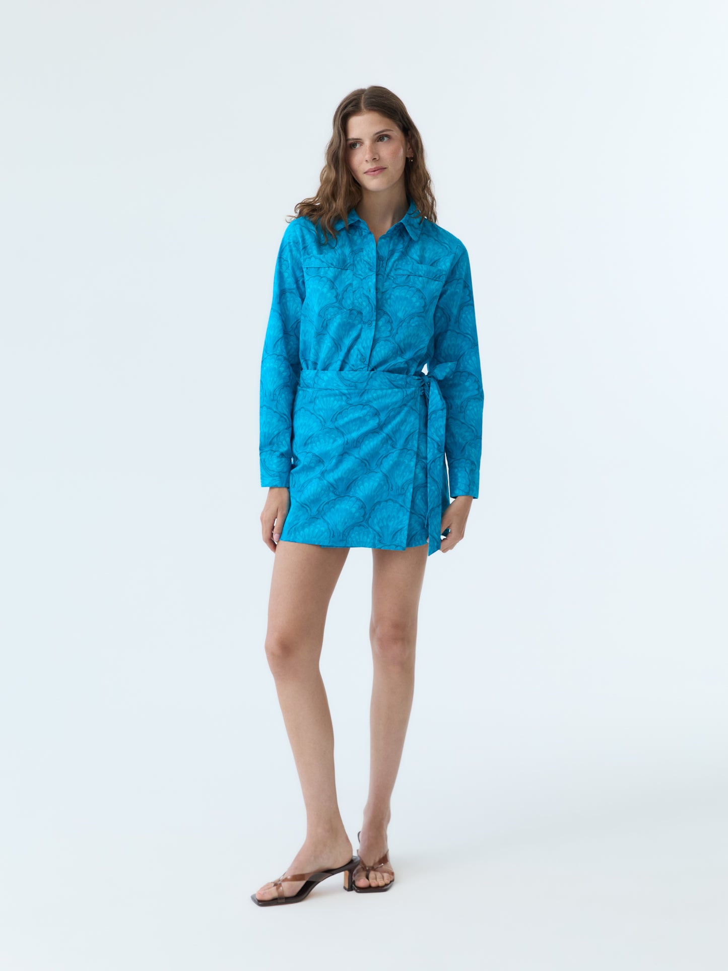 Colin Marbleized Shell Button Down Shirt