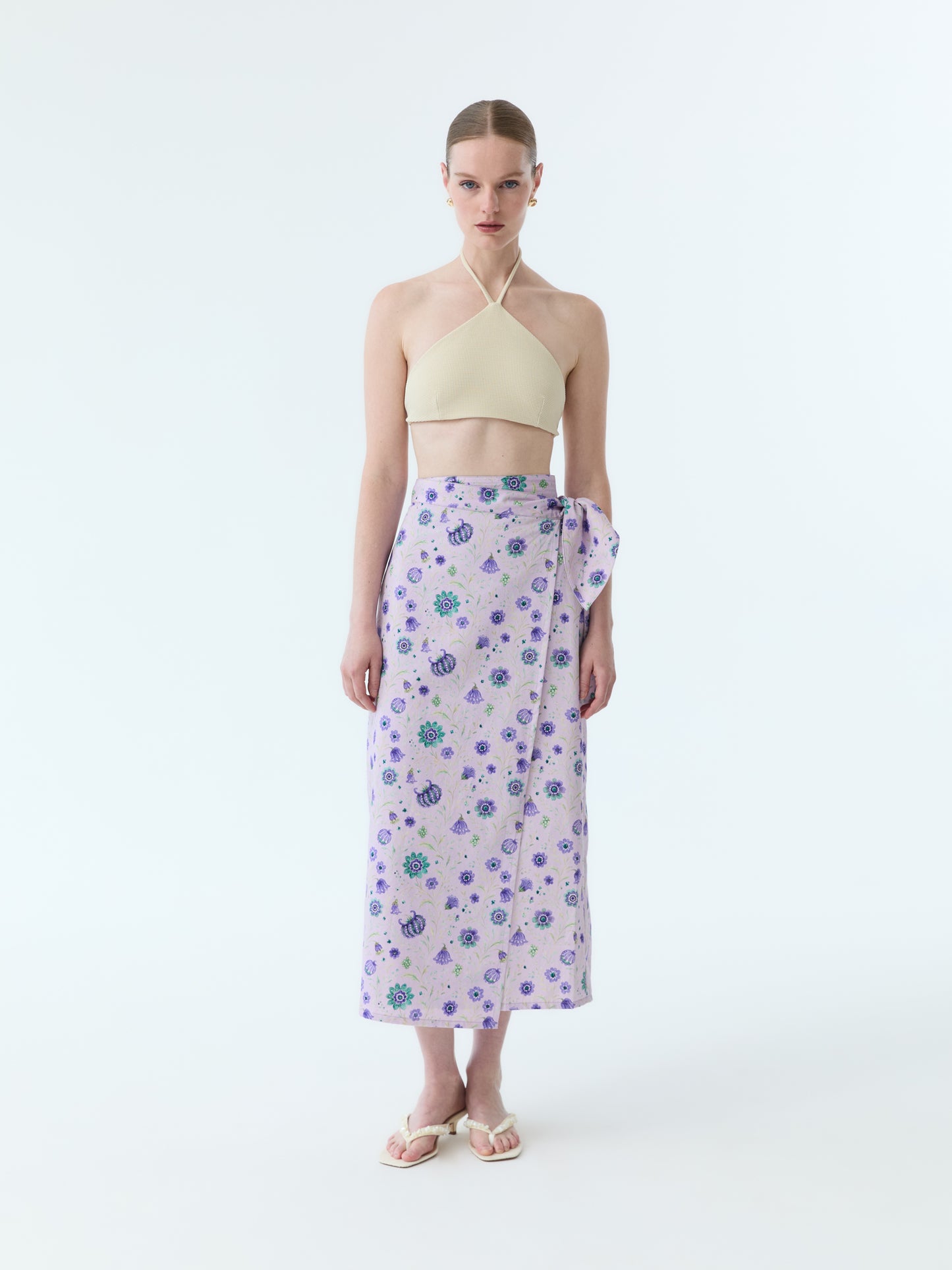 Coley Midi Floral Wrap Skirt