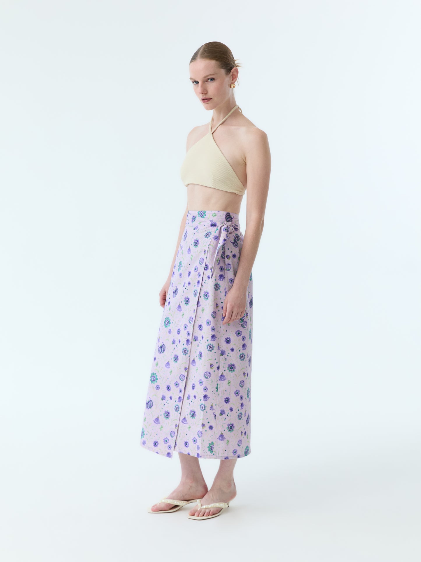 Coley Midi Floral Wrap Skirt