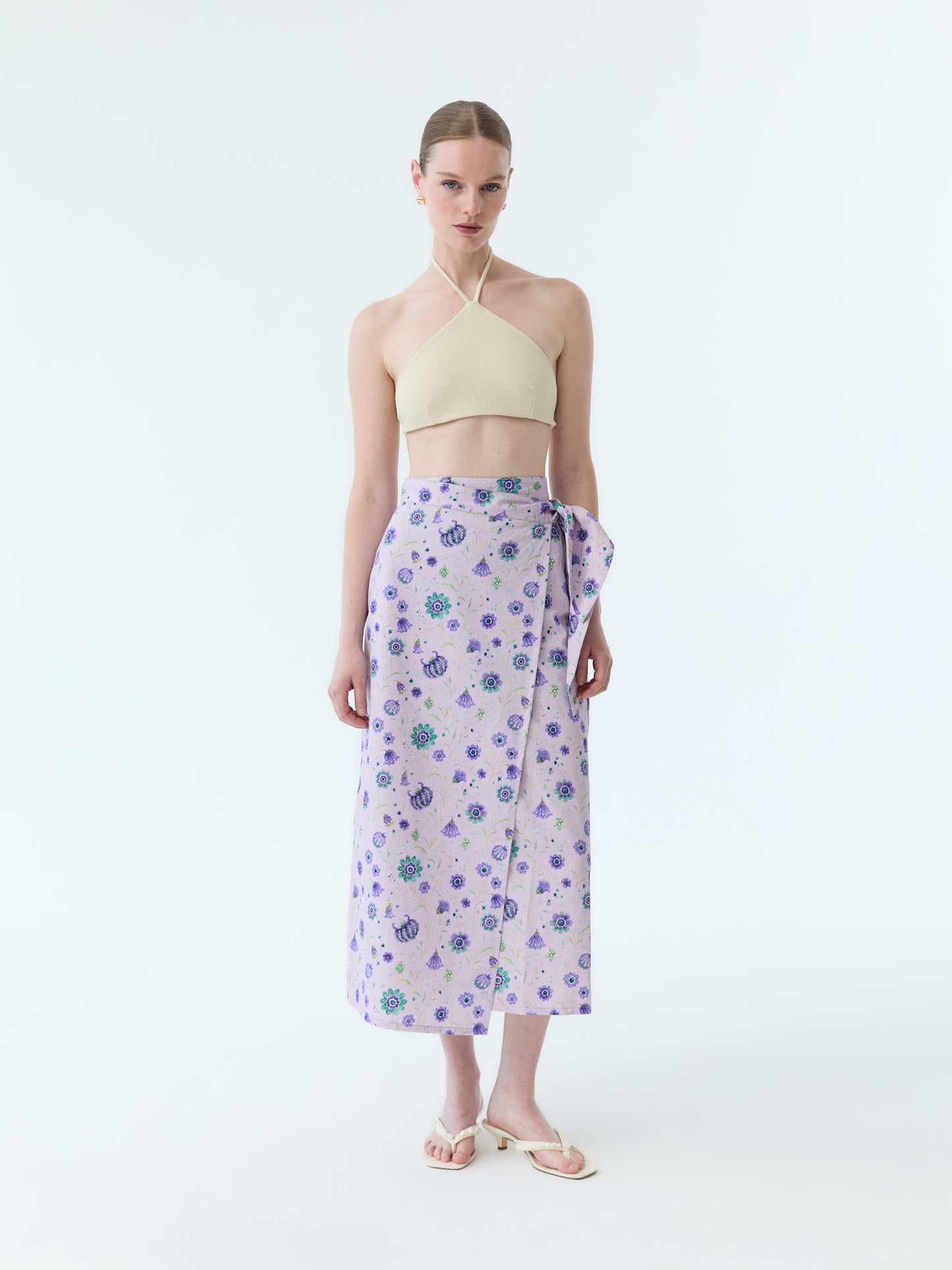 Coley Midi Floral Wrap Skirt