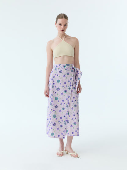 Coley Midi Floral Wrap Skirt