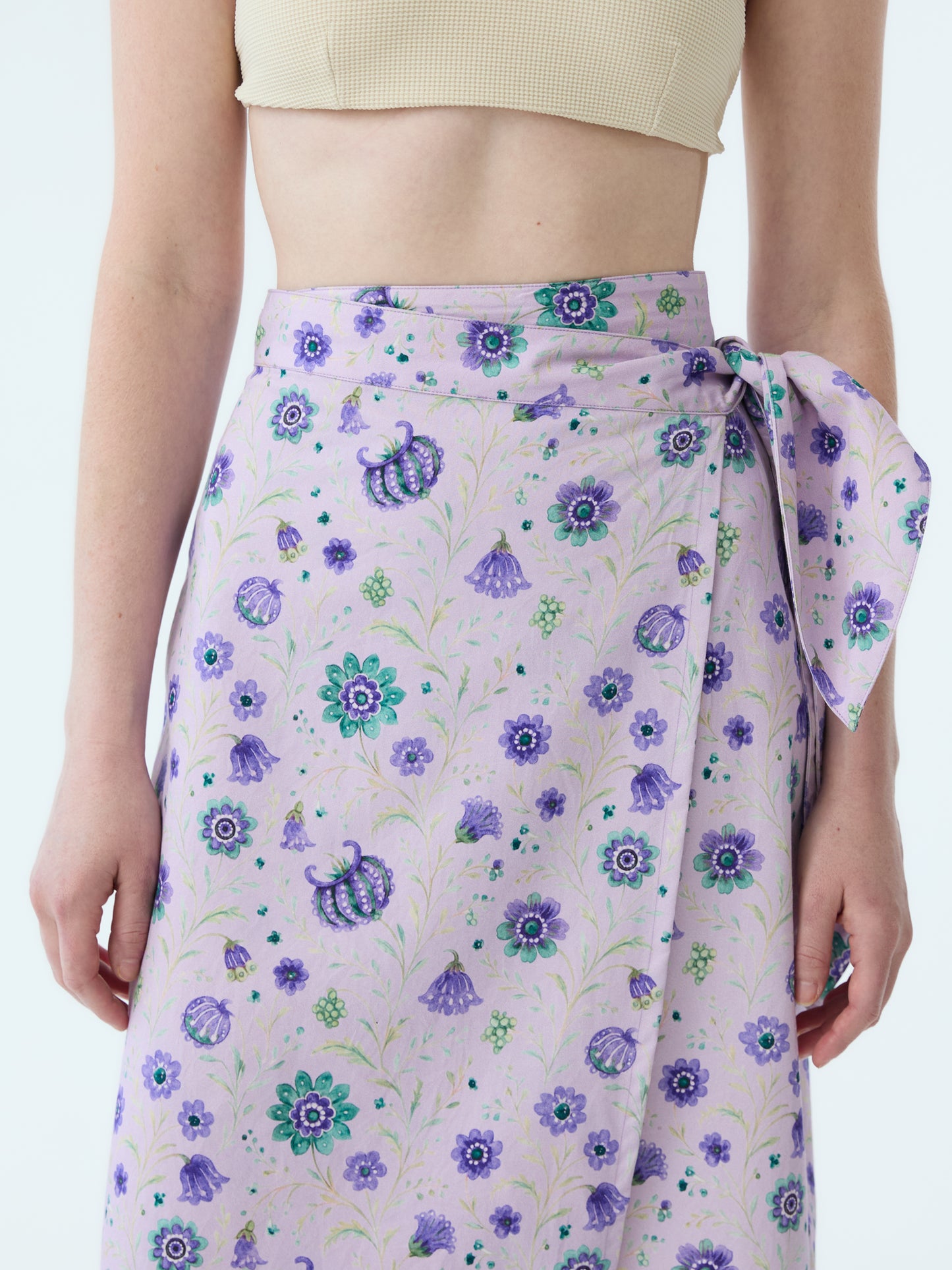 Coley Midi Floral Wrap Skirt