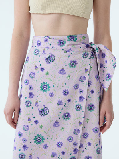 Coley Midi Floral Wrap Skirt