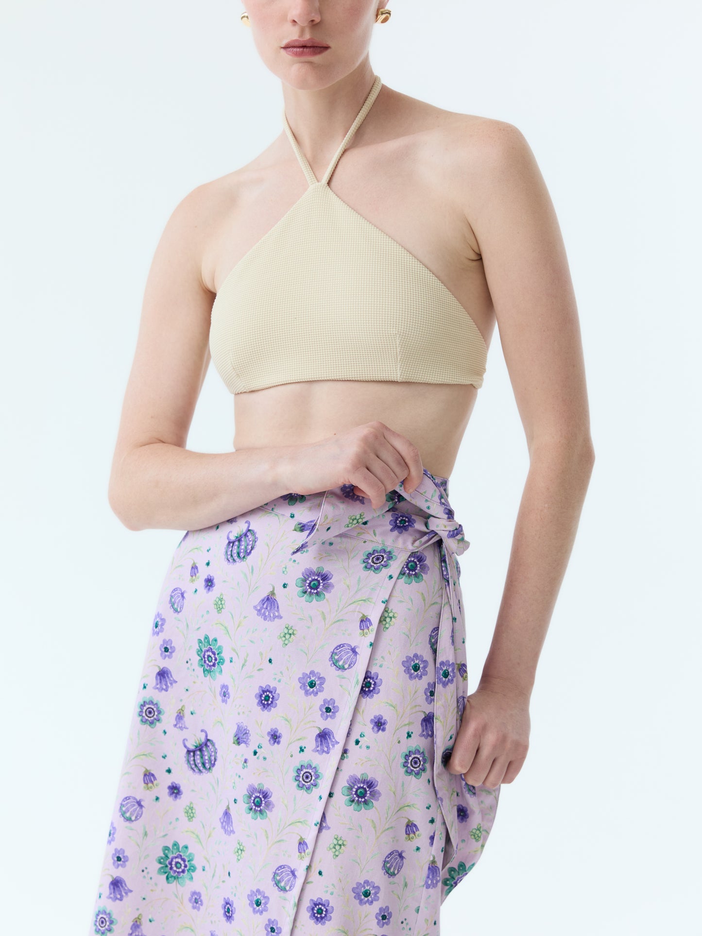 Coley Midi Floral Wrap Skirt