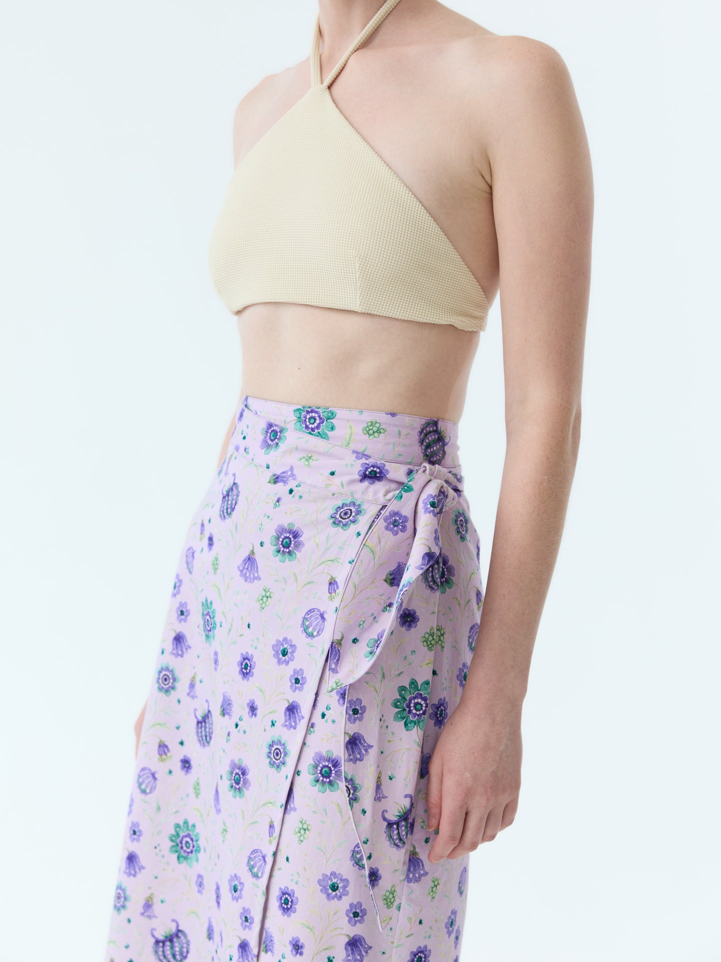 Coley Midi Floral Wrap Skirt