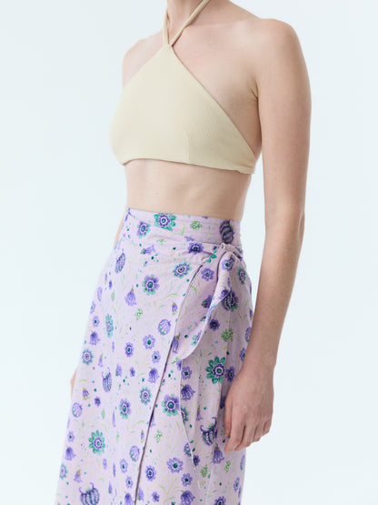 Coley Midi Floral Wrap Skirt