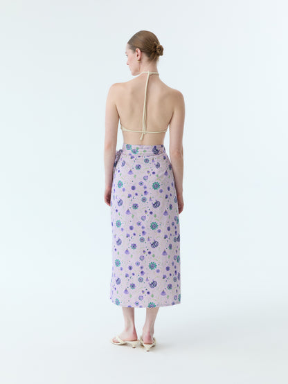Coley Midi Floral Wrap Skirt