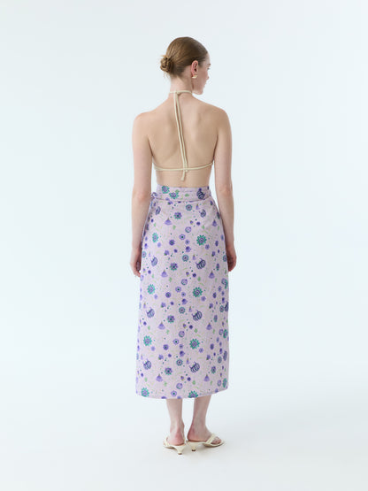 Coley Midi Floral Wrap Skirt