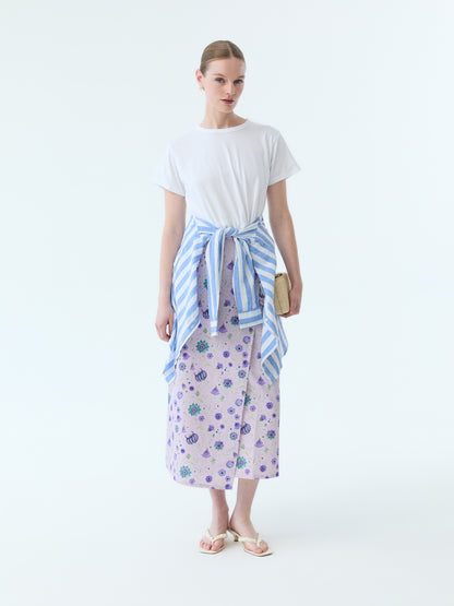 Coley Midi Floral Wrap Skirt