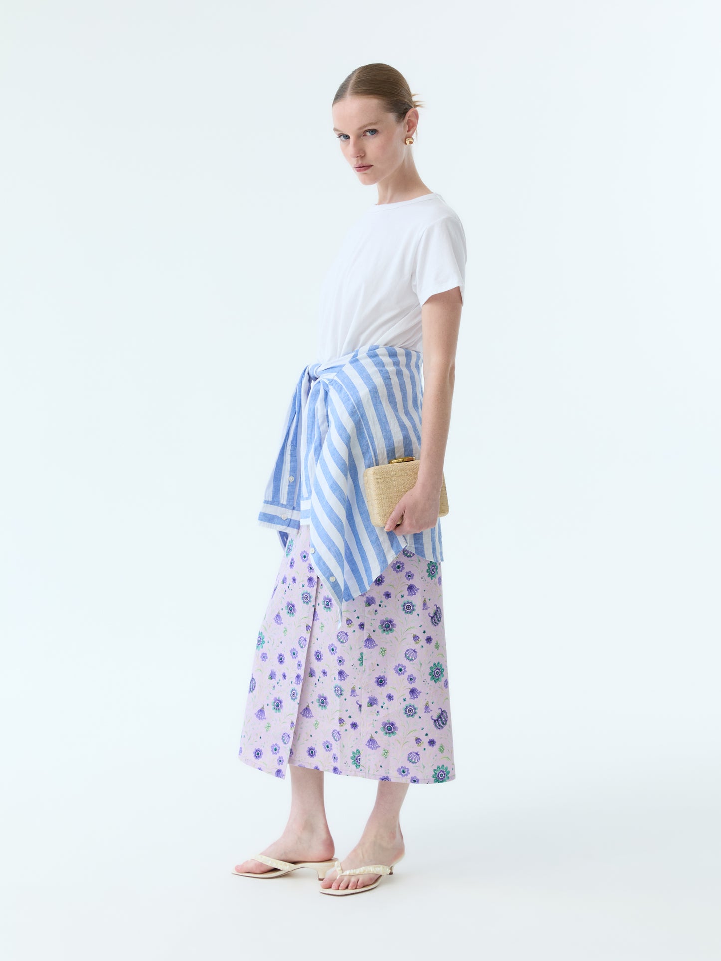 Coley Midi Floral Wrap Skirt