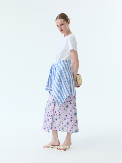 Coley Midi Floral Wrap Skirt