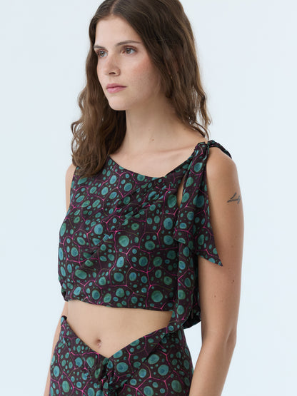 Mary Midnight Current Crop Top