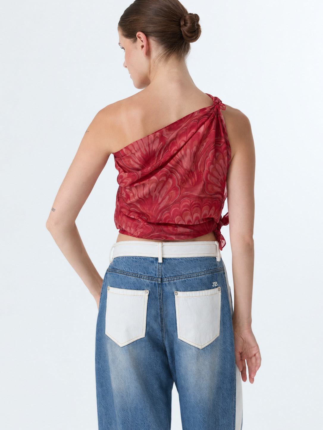 Peggy Pleated Ecru Jeans