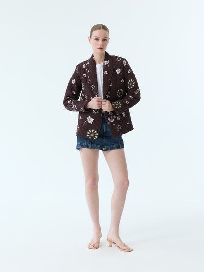 Quilted Bloom Wrap Jacket