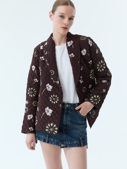 Quilted Bloom Wrap Jacket