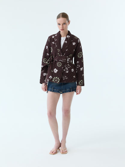 Quilted Bloom Wrap Jacket