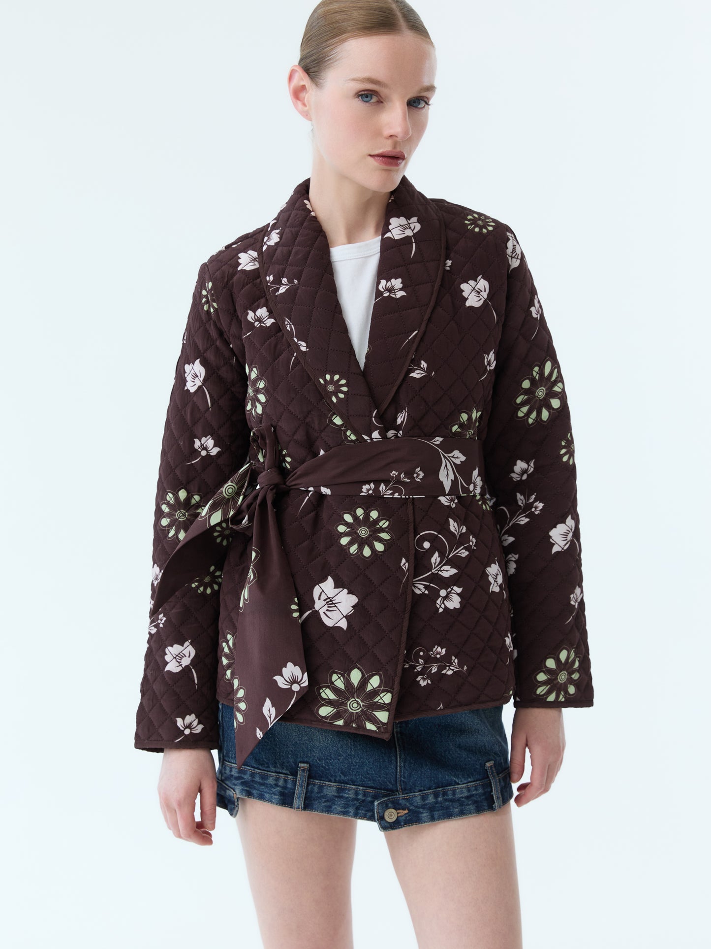 Quilted Bloom Wrap Jacket
