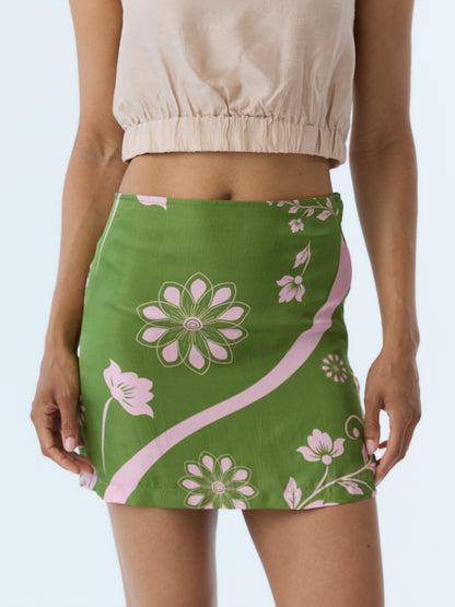 Sam Peridot Bloom Mini Skirt