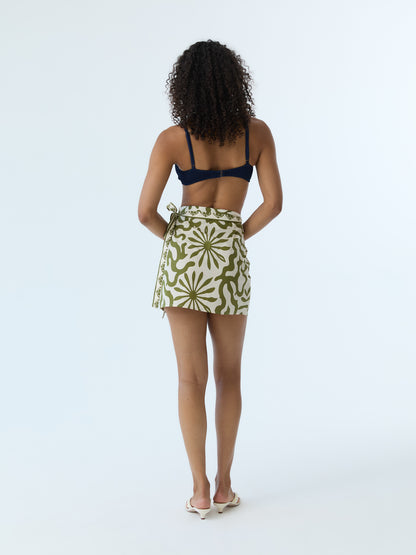 Jess Swirl Mini Wrap Skirt