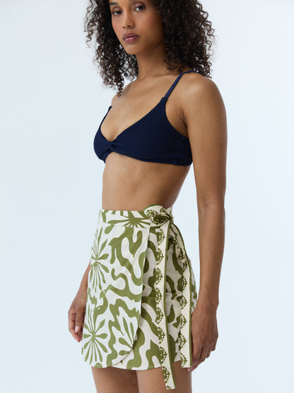 Jess Swirl Mini Wrap Skirt